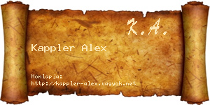 Kappler Alex névjegykártya